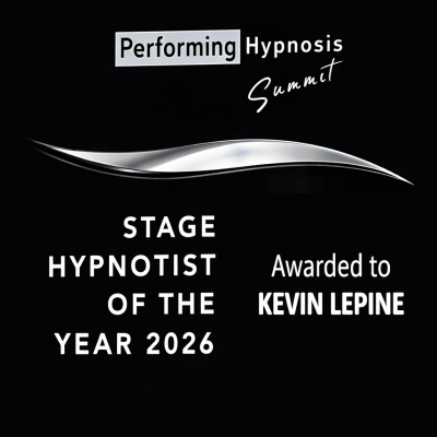 Kevin Lepine America’s Favorite Hypnotist receiving Stage Hypnotist of the Year award from the Performing Hypnosis Summit.