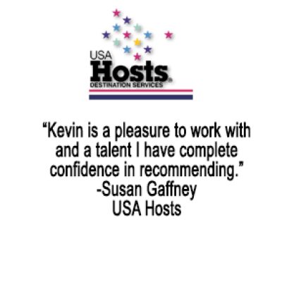 Kevin Lepine America’s Favorite Hypnotist testimonial quote from USA Hosts following a live event.